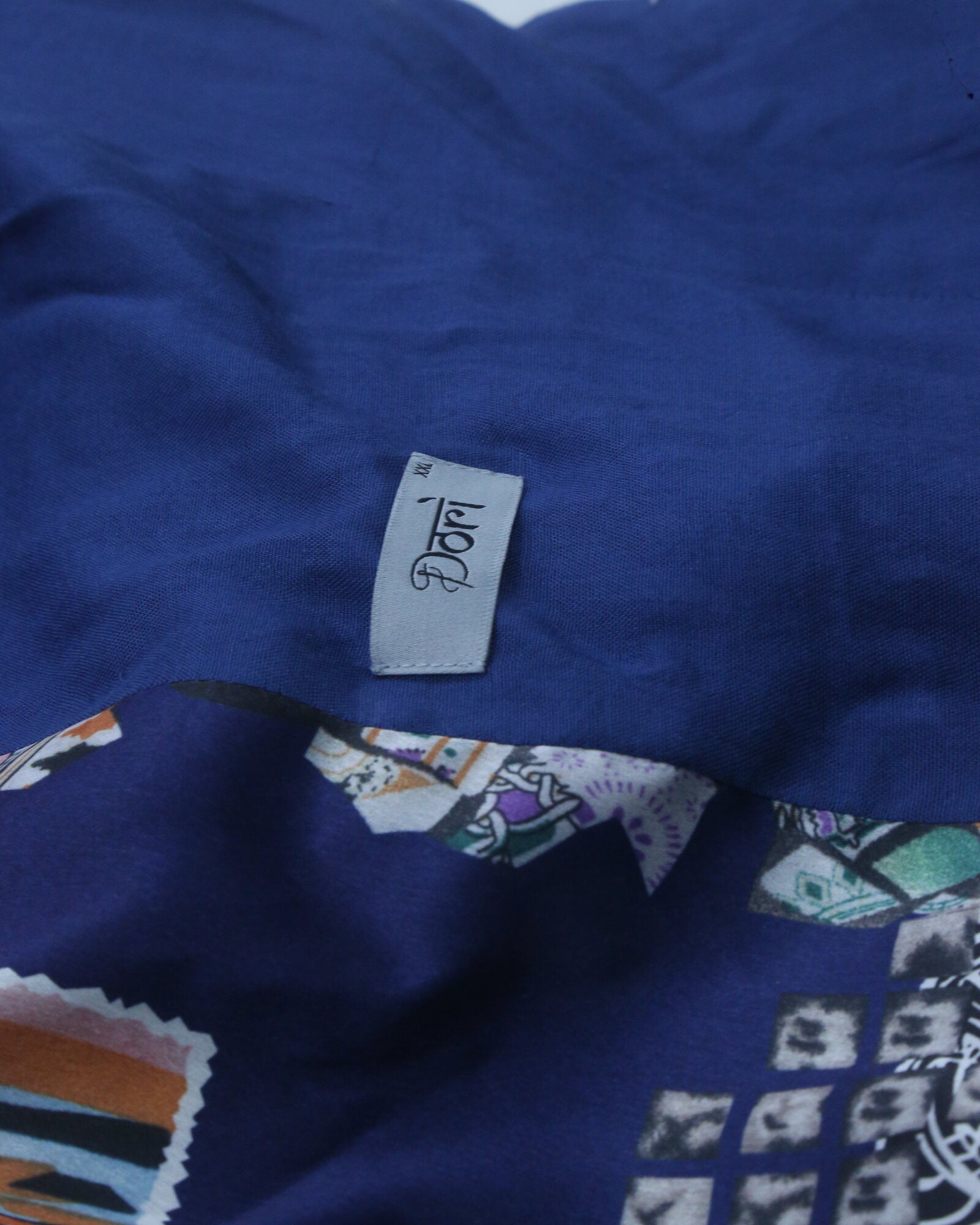 Reverse side of a DORI piece showing the second face of the fabric